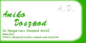 aniko doszpod business card