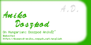 aniko doszpod business card